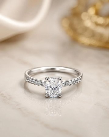 14 Ayar Beyaz Altın Tek Taş Yüzük Zirkon Taşlı 1.69 Gram Kadın Yüzüğü