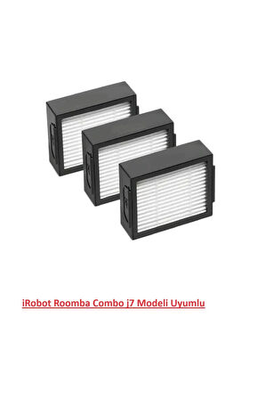 iRobot Roomba Combo j7 serisi Uyumlu  3’lü Hepa Filtre seti