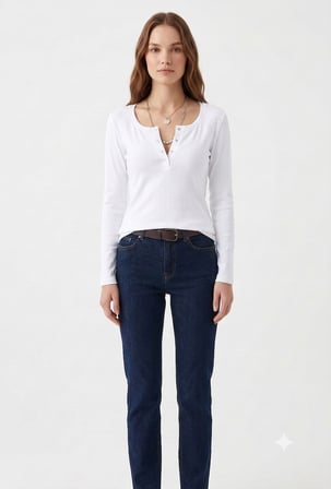 Kadın, Ön Patlı & Çıtçıtlı Fitted/Vücuda Oturan Fitilli Kaşkorse Kumaş ,Esnek Örme Bluz
