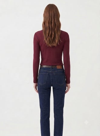 Kadın, Ön Patlı & Çıtçıtlı Fitted/Vücuda Oturan Fitilli Kaşkorse Kumaş ,Esnek Örme Bluz