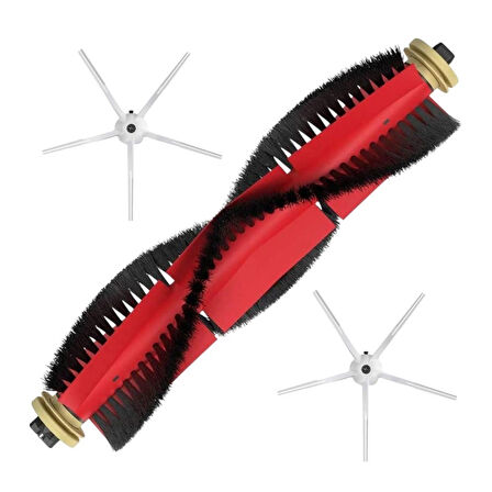 Roborock S5 Max, S6, S6 Pure, S6 Max V Beyaz Robot Süpürge Uyumlu 3'lü Yedek Parça Seti