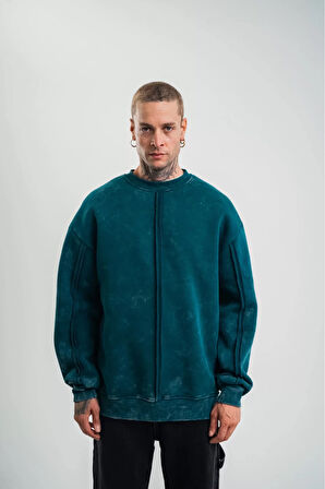 Premium Kalite Bisiklet Yaka Yıkamalı SweatShirt 