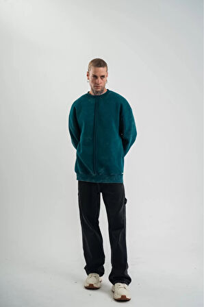 Premium Kalite Bisiklet Yaka Yıkamalı SweatShirt 