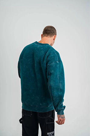 Premium Kalite Bisiklet Yaka Yıkamalı SweatShirt 