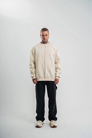 Premium Kalite Bisiklet Yaka Yıkamalı SweatShirt 