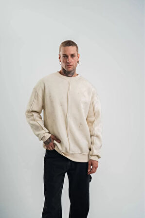 Premium Kalite Bisiklet Yaka Yıkamalı SweatShirt 