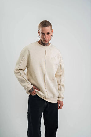 Premium Kalite Bisiklet Yaka Yıkamalı SweatShirt 
