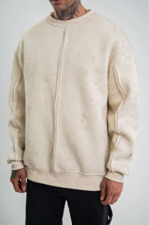 Premium Kalite Bisiklet Yaka Yıkamalı SweatShirt 