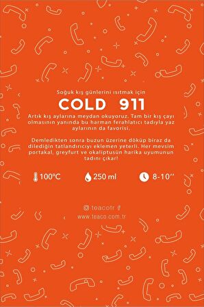 Cold 911 - Portakal ve Okaliptuslu Bitki Çayı Müslin Çay Poşeti