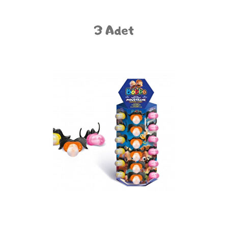 Bobbo Moustache Pacifier Candy (14 Gr) 3 Adet