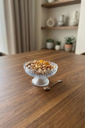 Seravina Cam Ayaklı Çerezlik Sunumluk Kahvaltılık Kase 3’lü Set 12 cm 130 ml