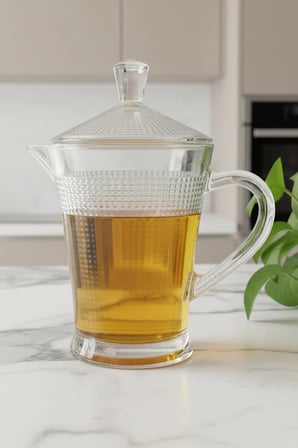 Elyra Cam Sütlük & Yağdanlık – Kapaklı Şeffaf Cam Sürahi 500 ml