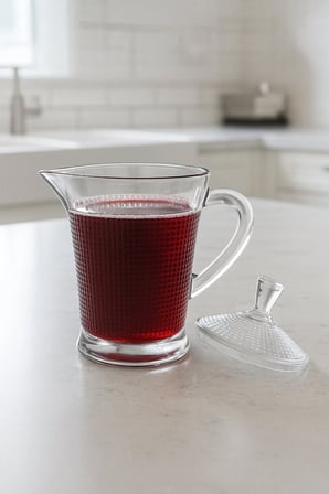 Elyra Cam Sütlük & Yağdanlık – Kapaklı Şeffaf Cam Sürahi 500 ml