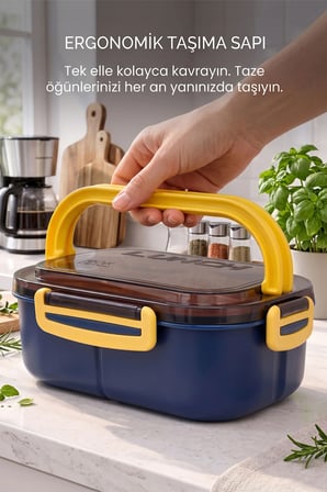 Bentora 6 Bölmeli Taşınabilir Yemek Kabı Lunch Box Diyet Beslenme Kutusu Saklama Kabı Sefer Tası