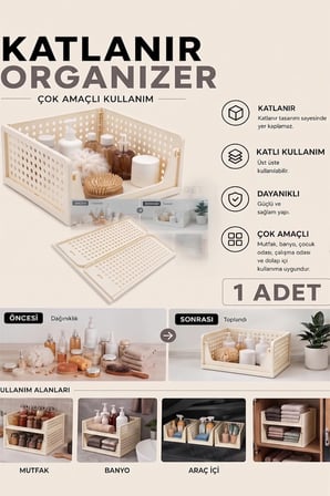 Orvena Katlanır Kayar Raf Organizer Dolap İçi Kıyafet Aksesuar Düzenleyici Çok Amaçlı Saklama Rafı Tekli