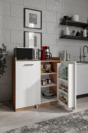 ZEYNA 2 Kapaklı 12 Bölmeli Çok Amaçlı Erzak Dolabı