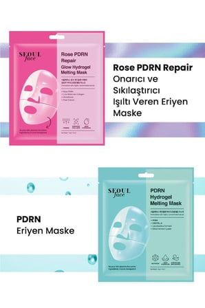 Dermal Seoul Face Gül Rose PDRN Onarıcı Glow Hidrojel Maske ve PDRN Eriyen Maske