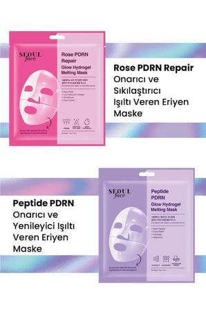 Dermal Seoul Face Gül Rose PDRN Onarıcı Glow Hidrojel Maske ve Peptid Eriyen Maske