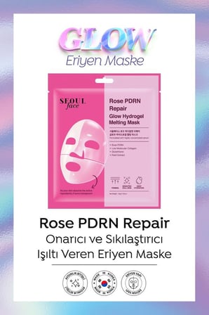 Dermal Seoul Face Gül Rose PDRN Onarıcı Glow Hidrojel Maske ve Pirinç Eriyen Maske