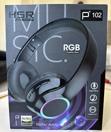 ROSE TEKNOLOJİ BT 5.3 RGB LEDLİ TF KART AUX DESTEKLİ KULAKÜSTÜ KULAKLIK