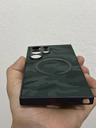 ROSE TEKNOLOJİ MAGSEFE DESTEKLİ KAMUFLAJ TASARIMLI SAMSUNG GALAXY S24 ULTRA TELEFON KILIFI