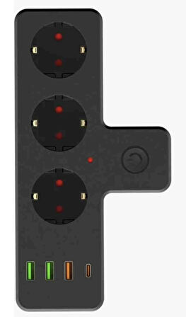 ROSE TEKNOLOJİ TERMAL AKIM KORUMALI DUVAR TİPİ KABLOSUZ 3 USB/ 1 TYPE-C GİRİŞLİ 20 W PD GİRİŞ PRİZ 