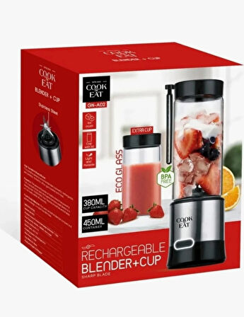 ROSE TEKNOLOJİ ŞARJLI TAŞINABİLİR 450ml HACİMLİ 380ml  BARDAKLI BUZ KIRABİLEN BLENDER