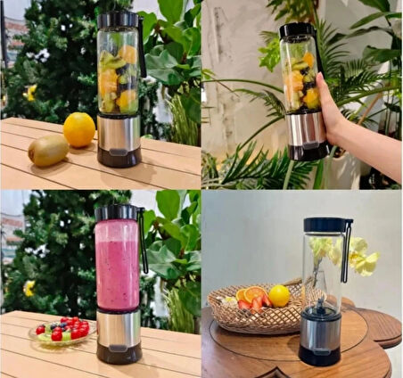 ROSE TEKNOLOJİ ŞARJLI TAŞINABİLİR 450ml HACİMLİ 380ml  BARDAKLI BUZ KIRABİLEN BLENDER
