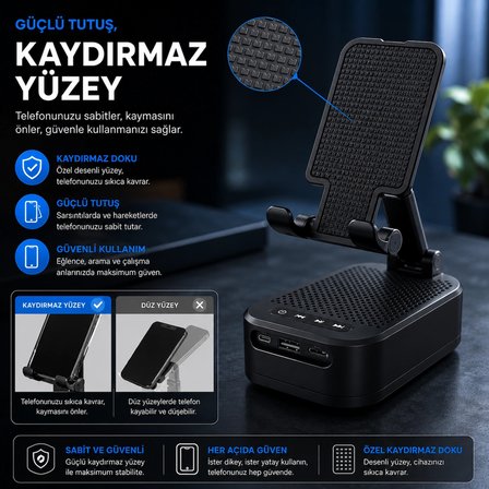 3 Ü 1 ARADA BLUETOOTH HOPARLÖR POWERBANK VE TELEFON TUTUCU ÖZELLİKLİ TF KART VE USB BELLEK DESTEKLİ TELEFON TUTUCULU BLUETOOTH HOPARLÖR