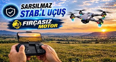 ROSE TEKNOLOJİ S107 KATLANABİLİR   2 KAMERALI FPV CANLI GÖRÜNTÜ AKTARIMLI 2 BATARYALI VE TAŞIMA ÇANTALI DRONE ( tablet standı hediyeli )