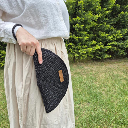 SİMLİ KORDON İP CLUTCH MAKYAJ EL ÇANTASI
