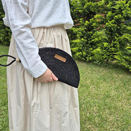 SİMLİ KORDON İP CLUTCH MAKYAJ EL ÇANTASI