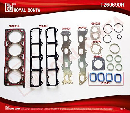 Royal T260690R Üst Takım Contası Palio Marea Siena Brava 1.6 16V 5895663