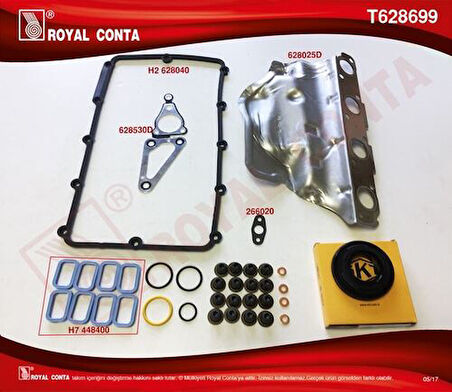 Royal T628699 Üst Takım Conta Skt Kec Subp.Lastik Skc Sız Transit 2.2 TDCI Euro 5 Önden Ceker 