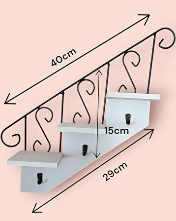 Dekoratif, Merdiven Modelli, Çiçek, Anahtarlık Askılık 