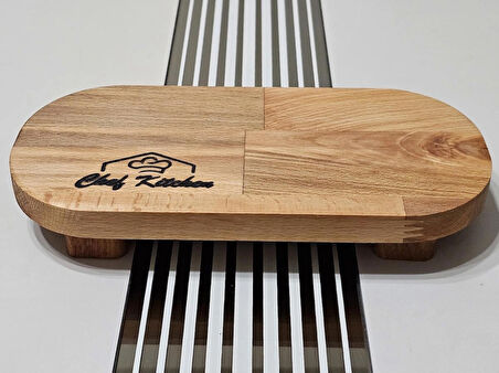 22x11 Oval Ahşap Yağdanlık Altlığı, Baharat, Sunum Standı, Çok Amaçlı Mutfak Tabağı 4 Ayaklı