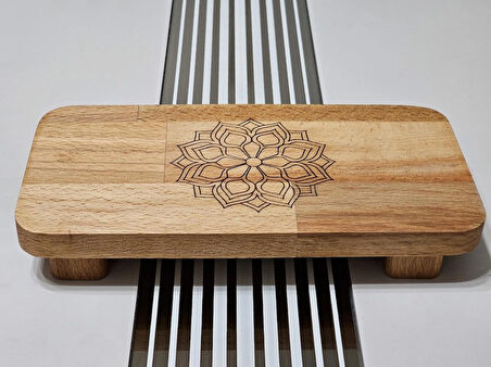 22x11 Cm Ayaklı Dikdörtgen Düz, Ahşap, Motif Desenli, Yağdanlık, Şişe, Mutfak Altlığı Ve Düzenleyici