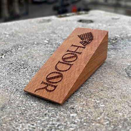 2 Adet Ahşap Kapı Stoperi Kapı Tutucu Takoz Durdurucu Hodor Yazılı Kaymaz Keçeli