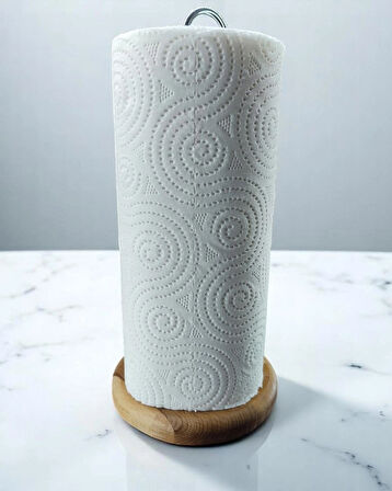 28cm Kağıt Havluluk, Peçetelik Tutucu, Metalik Renk Telli, Ahşap Standlı Paper Towel