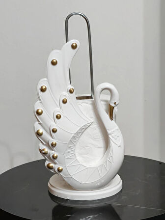 Kuğu Desenli Tuvalet Kağıdı Tutucu, Banyo Aksesuarı, Banyo Düzenleyici