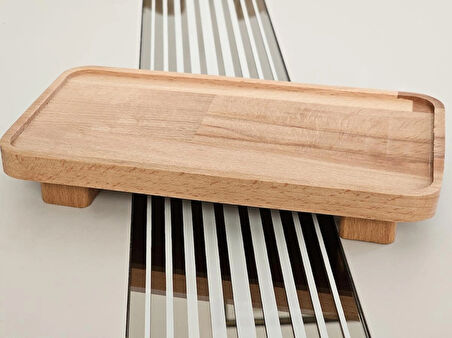 22x11cm, Ayaklı, Ahşap Dekoratif, Mutfak Düzenleyici, Yağdalık, Baharatlık, Sosluk Altı, Dikdörtgen