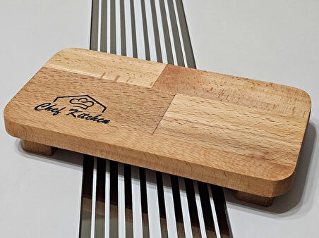 22x11 Cm Dikdörtgen Ahşap Yağdanlık Altlığı, Baharat, Sunum Standı, Çok Amaçlı Mutfak Tabağı