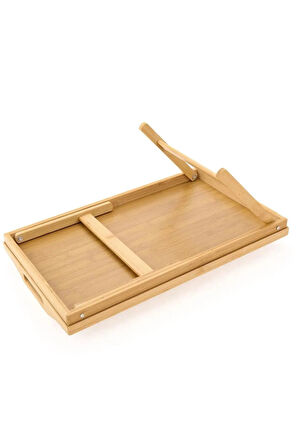Katlanır Ayaklı Bambu Yatak Keyif Tepsisi (50cm*30cm), Portatif Tepsi