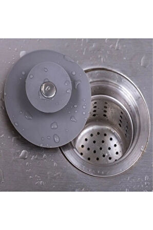 Çok Amaçlı Lavabo Gider Tıkacı | Silikon Süzgeç ve Tıpa | Mutfak, Banyo, Küvet Uyumlu