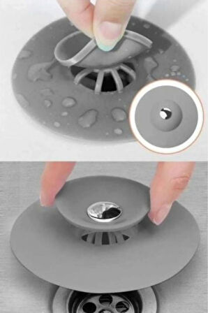 Çok Amaçlı Lavabo Gider Tıkacı | Silikon Süzgeç ve Tıpa | Mutfak, Banyo, Küvet Uyumlu