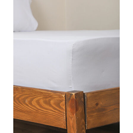 Rozet Tekstil Beyaz 160X200 Çift Kişilik Lastikli Çarşaf Takımı Fitted Pamuklu Kumaş Yastık Kılıflı