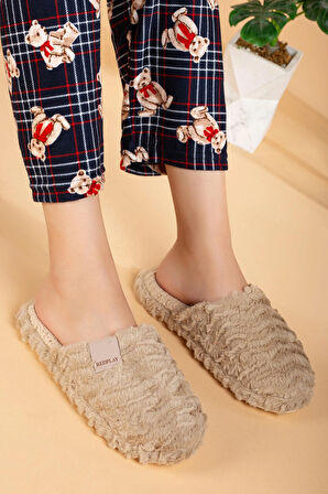 Peluşlu Ortopedik Visco Taban Ev Terliği