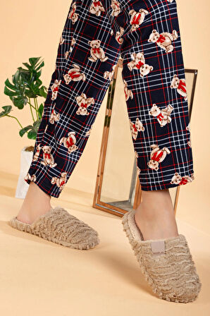 Peluşlu Ortopedik Visco Taban Ev Terliği