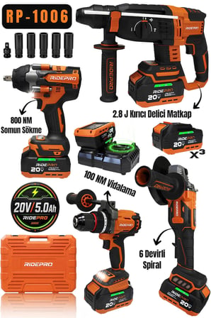 RİDEPRO RP-1006 PROFESYONEL ŞARJLI 4’LÜ SET 800 NM’Lİ