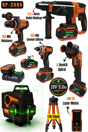 RİDEPRO 4’LÜ SET 350 NM’Lİ + 3’LÜ SET 16 YÖNLÜ LAZER VE LAZER M